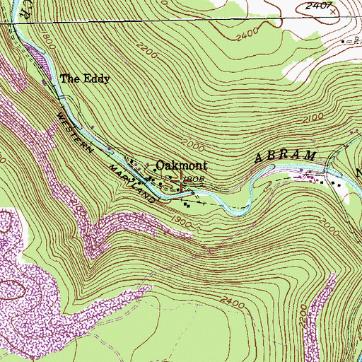 Topographic Map of Oakmont, WV
