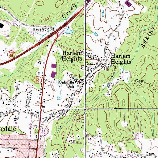 Topographic Map of Oakville School (historical), WV
