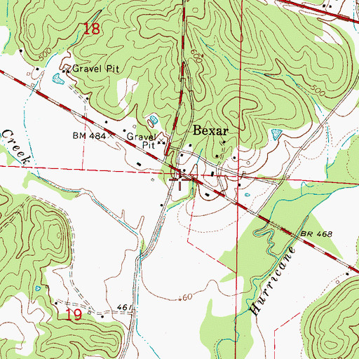 Topographic Map of Bexar Church, AL