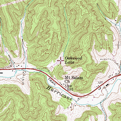 Topographic Map of Oakwood Lake, WV