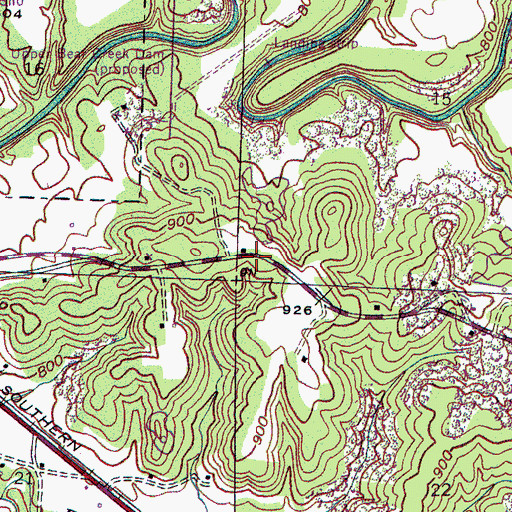 Topographic Map of Liberty Church, AL