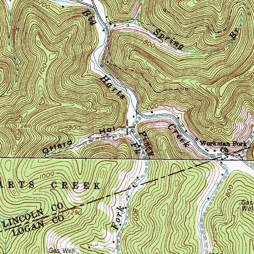 Topographic Map of Offard Hollow, WV