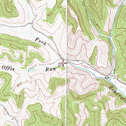 Topographic Map of Offie Run, WV