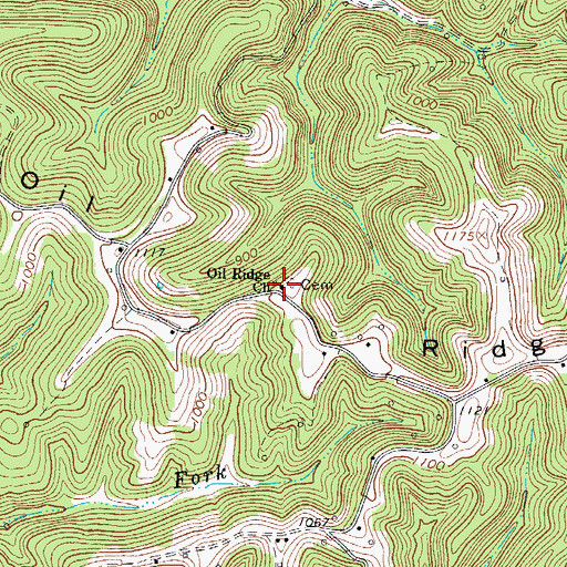 Topographic Map of Oil Ridge Church, WV