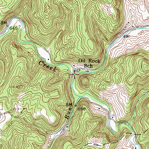 Topographic Map of Oil Rock Run, WV