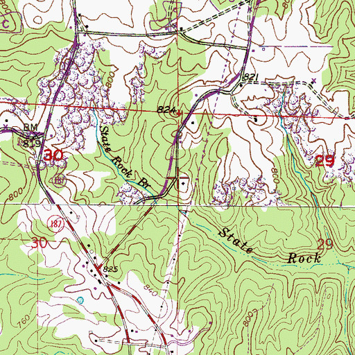 Topographic Map of Unity Church, AL