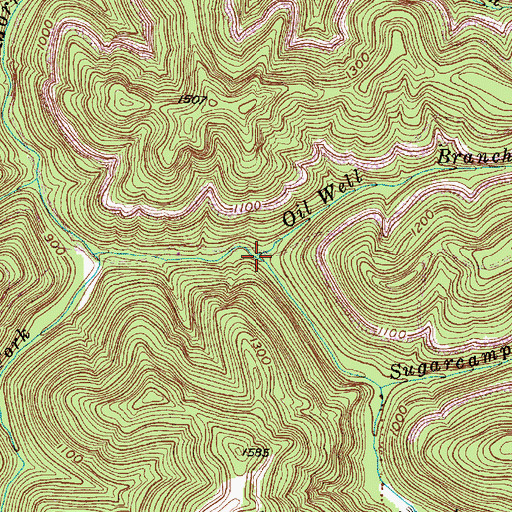 Topographic Map of Oil Well Branch, WV