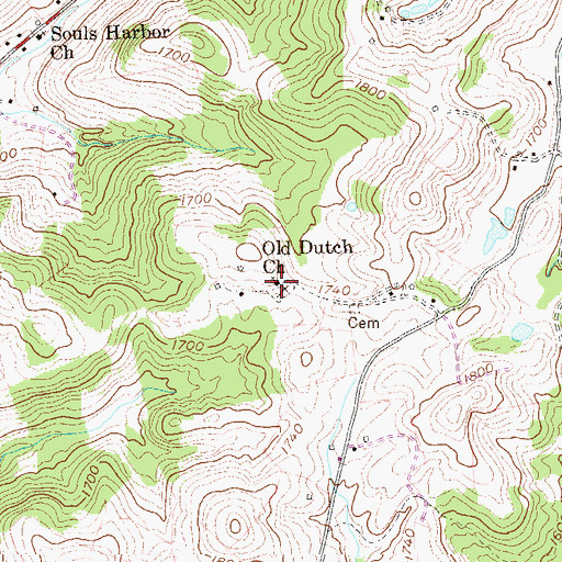 Topographic Map of Old Dutch Church, WV