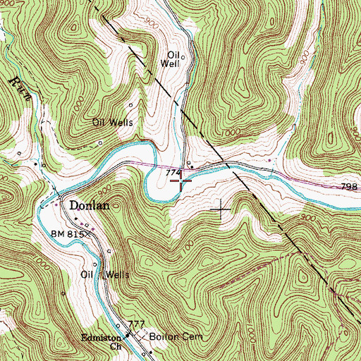 Topographic Map of Old Field Fork, WV
