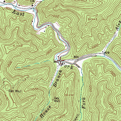 Topographic Map of Old House Branch, WV