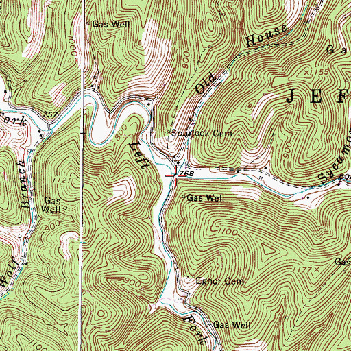 Topographic Map of Old House Branch, WV