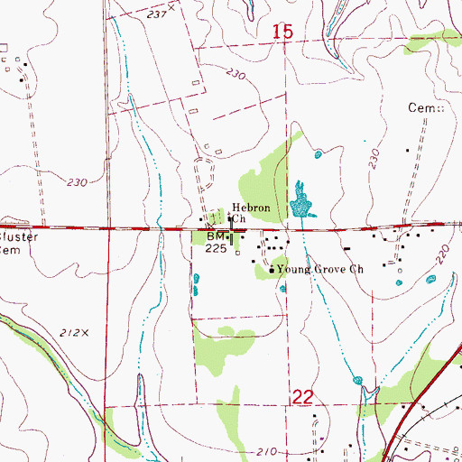 Topographic Map of Cluster Elementary School (historical), AL
