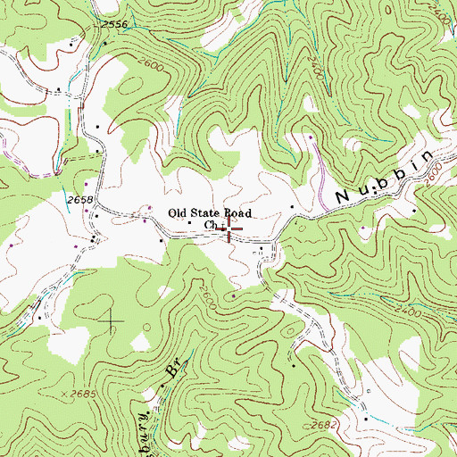 Topographic Map of Old State Road Church, WV