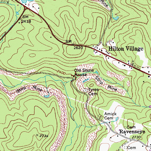 Topographic Map of Old Stone House, WV
