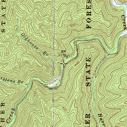 Topographic Map of Oldhouse Branch, WV