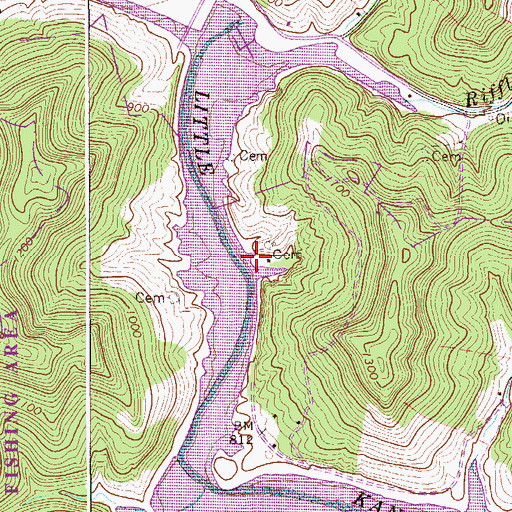 Topographic Map of Olive Chapel, WV