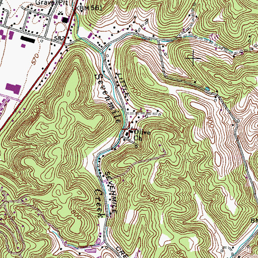 Topographic Map of Olive Baptist Church, WV