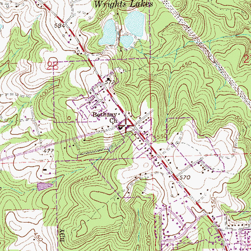 Topographic Map of Bethany Baptist Church, AL