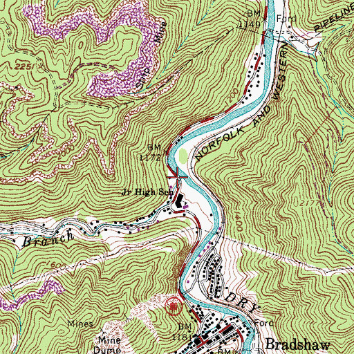 Topographic Map of Oozley Branch, WV