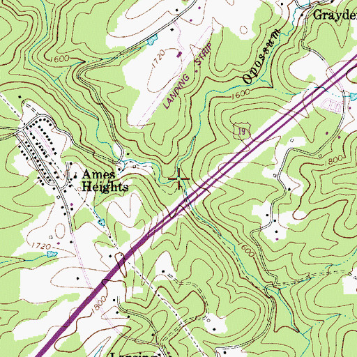 Topographic Map of Opossum Creek, WV