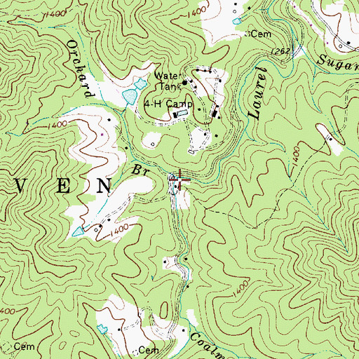 Topographic Map of Orchard Branch, WV