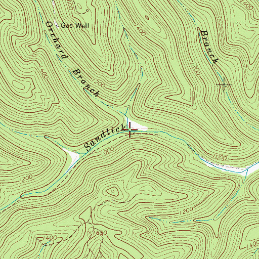 Topographic Map of Orchard Branch, WV