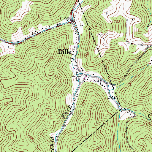 Topographic Map of Orchid Fork, WV