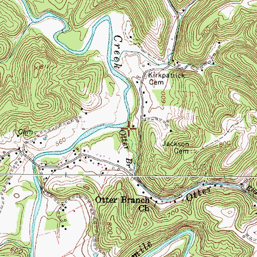 Topographic Map of Otter Branch, WV
