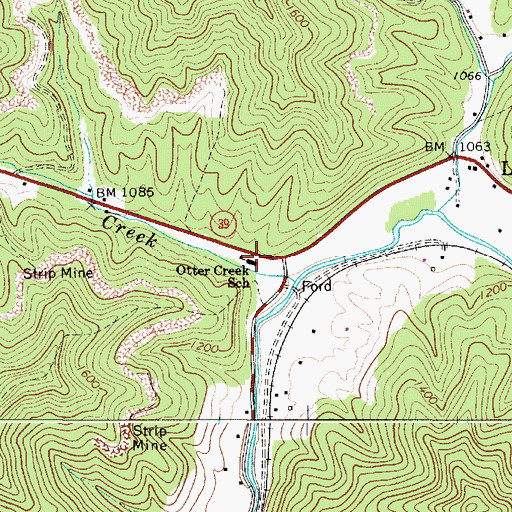 Topographic Map of Otter Creek School (historical), WV