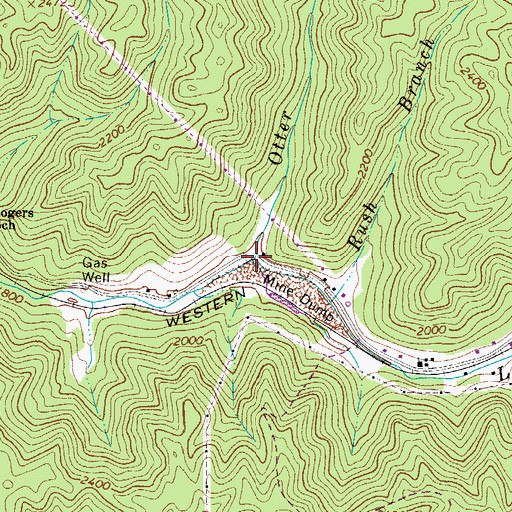 Topographic Map of Otter Fork, WV
