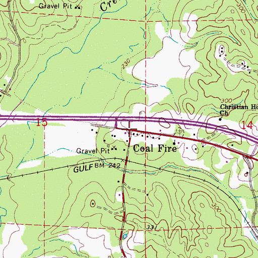 Topographic Map of Coal Fire, AL