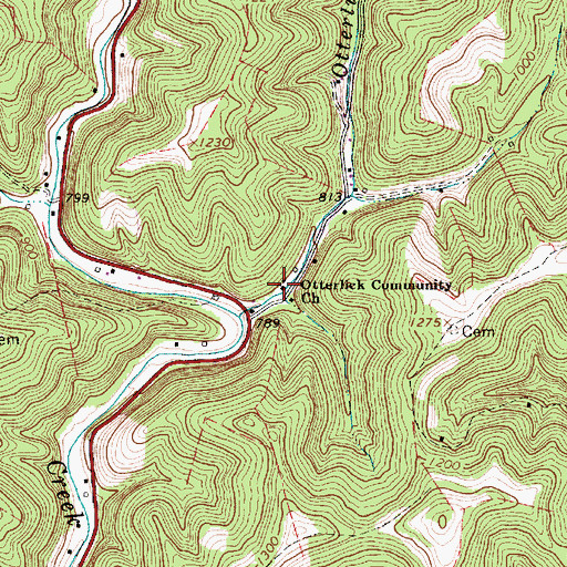 Topographic Map of Otterlick Community Church, WV