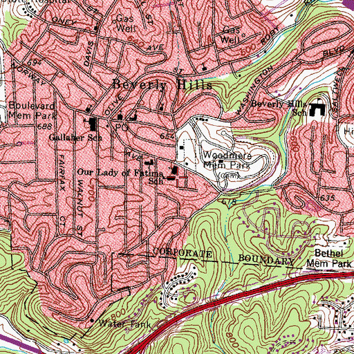 Topographic Map of Our Lady of Fatima Catholic School, WV