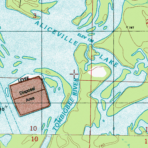 Topographic Map of Coal Fire Creek, AL