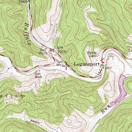 Topographic Map of Owen Davy Fork, WV