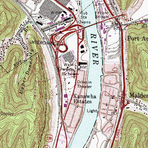 Topographic Map of Owens School (historical), WV