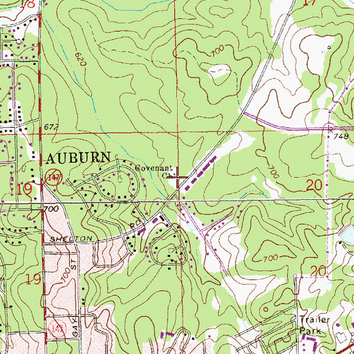 Topographic Map of Covenant Presbyterian Church, AL