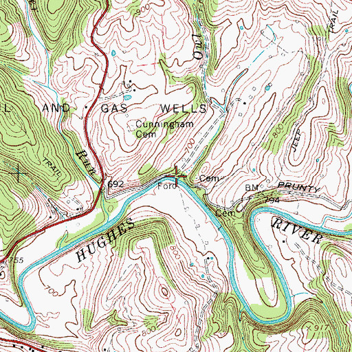 Topographic Map of Owl Run, WV