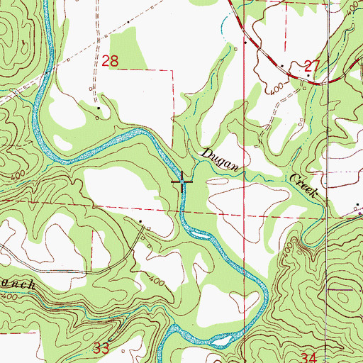 Topographic Map of Dugan Creek, AL