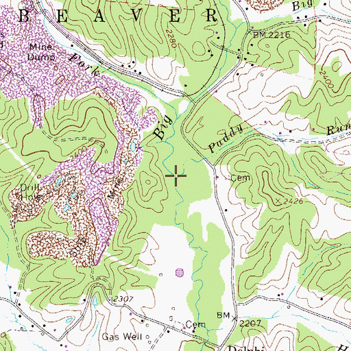 Topographic Map of Paddy Run, WV
