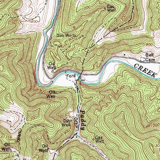 Topographic Map of Paddy Run, WV