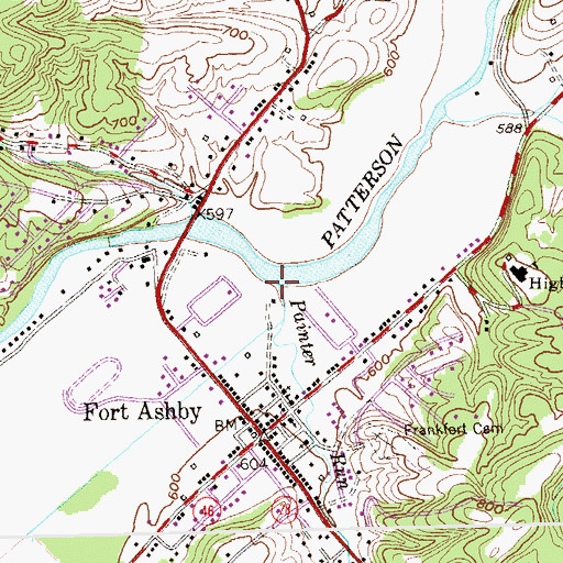 Topographic Map of Painter Run, WV
