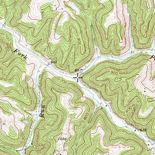 Topographic Map of Painters Branch, WV