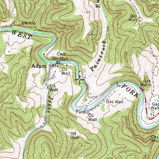 Topographic Map of Paintrock Run, WV