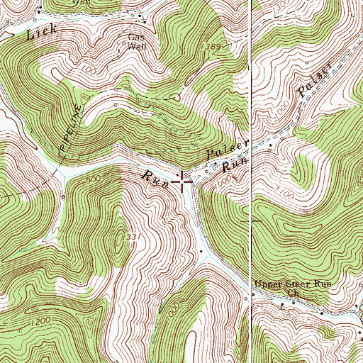 Topographic Map of Palser Run, WV