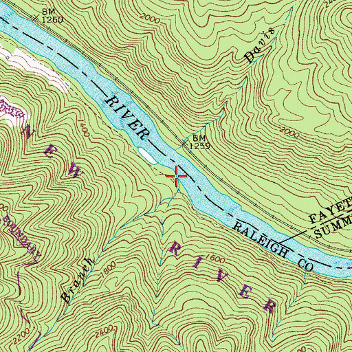 Topographic Map of Panther Branch, WV