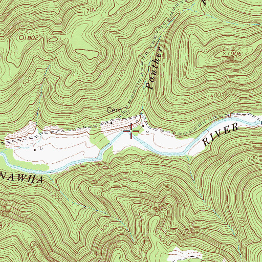 Topographic Map of Panther Fork, WV