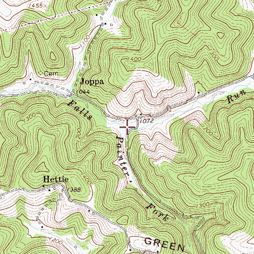 Topographic Map of Panther Fork, WV