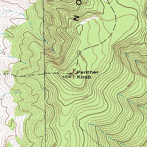 Topographic Map of Panther Knob, WV