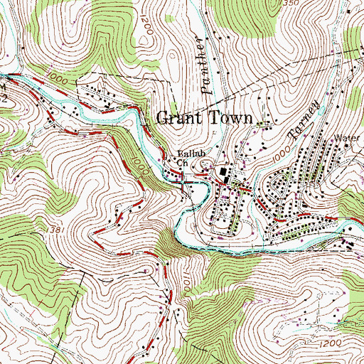 Topographic Map of Panther Lick Run, WV